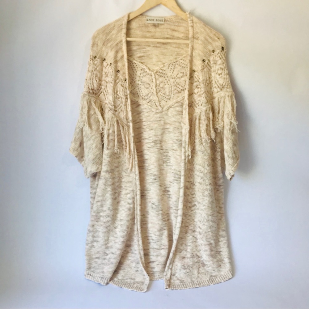 Knox Rose Cream Fringe Cardigan
